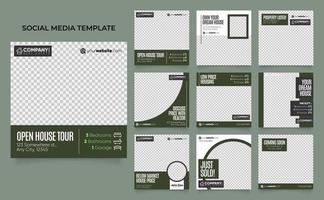 social media template banner real estate property and house sale promotion vector
