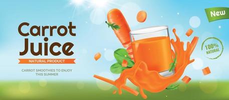 Realistic Carrot Horizontal Poster vector
