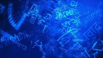 texto azul gracias en diferentes idiomas video