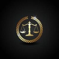 icono de escalas. vector de escalas de lujo. ilustración de escalas. logotipo de escalas. Lo mejor para la justicia o el negocio de la oficina del bufete de abogados. color dorado brillante con estilo degradado.
