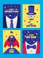 colección de tarjetas del día del padre vector