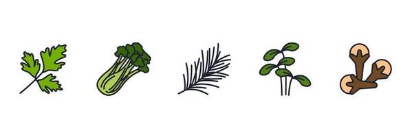 Spices, condiments and herbs elements set icon symbol template for graphic and web design collection logo vector illustration