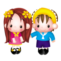 ragazzo e ragazza anime simpatico personaggio cartone animato emozione illustrazione, clipart disegno kawai manga design art png