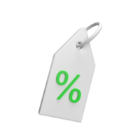tag korting 3d pictogram model cartoon stijl concept. illustratie weergeven png