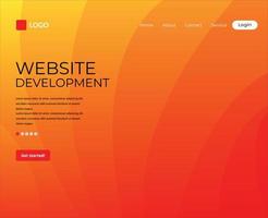 página de destino sitio web resumen fondo degradado naranja vector