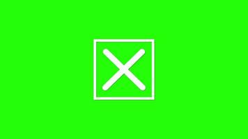 animación de marca cruzada en pantalla verde video