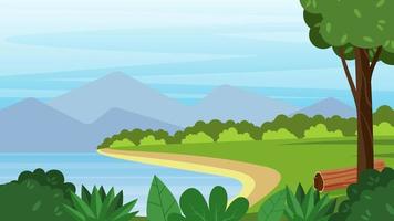 Cartoon Background Mountain Lake video