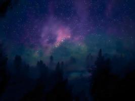 night landscape mountain and milky way galaxy background our galaxy, long exposure, low light photo