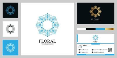 diseño de plantilla de logotipo de lujo de mandala o adorno con tarjeta de visita. vector