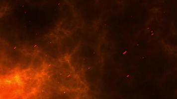 Fire particle ember with hot cloud smoke motion graphic background video