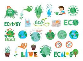 Eco Stickers Set vector