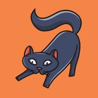Hand Drawn Cute Cat Stretch Illustration vector