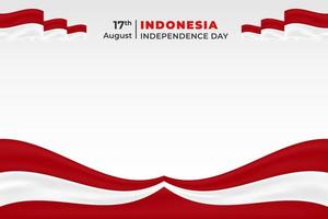 Vector creative happy Indonesia independence day flag ribbon background design