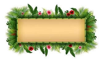 Blank sign with Tropical forest background vector
