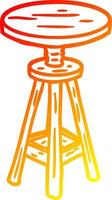 warm gradient line drawing adjustable artist stool vector