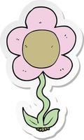 sticker of a cartoon flower vector