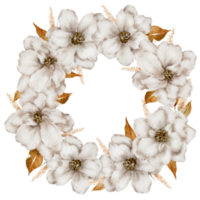 guirlanda floral pintura à mão em aquarela png