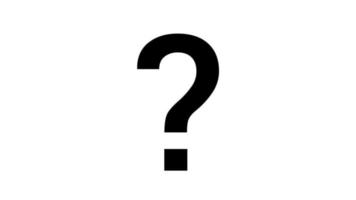Animation of a question mark moving up and down on a white background video