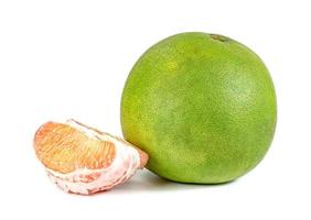pomelo peel fruit isolated on white background photo