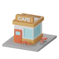 3D Isometric Cafe png