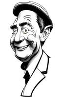 Comic Caricatures of Happy Old Man vector
