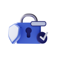 notion de sécurité. informations sécurisées. rendu 3D. données personnelles png