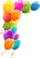 Farbglänzende Luftballons Hintergrundvektorillustration png