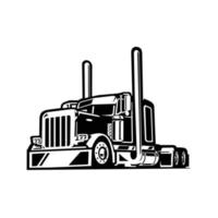 Premium semi truck 18 wheeler freightliner silhouette vector isolated. Best for trucking related industryemi truck 18 wheeler freightliner vector isolated. Best for trucking related industry