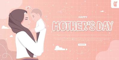 Mother day concept illustration banner vector
