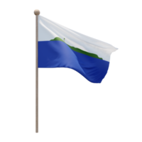bandera de ilustración 3d de la isla navassa en el poste. asta de bandera de madera png