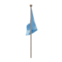 estados federados de micronesia bandera de ilustración 3d en el poste. asta de bandera de madera png