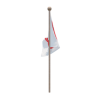 rapa nui chile ilustración 3d bandera en el poste. asta de bandera de madera png