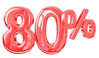 Promotie 80 aantal procent 3d png