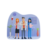ärzte und gesundheitspersonal 3d-charakterillustration png