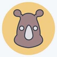 icono de rinoceronte. relacionado con el símbolo de la cabeza de un animal. estilo compañero de color. diseño simple editable. ilustración sencilla. lindo. educación vector