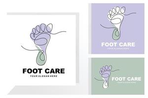 cuidado de los pies diseño de logotipo salud ilustración mujer pedicura salón vector