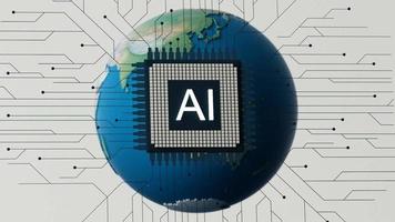 empresário usando telefone móvel inteligente. tecnologia de aplicativo de conexão de internet global de negócios e marketing digital, financeiro e bancário, tecnologia de link digital, big data. desenho animado -3d renderização em loop video