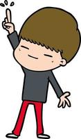 niño presumido de dibujos animados vector
