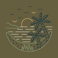Good sea for chill mono line graphic illustration vector art t-shirt design