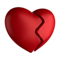 cuore rotto 3d png