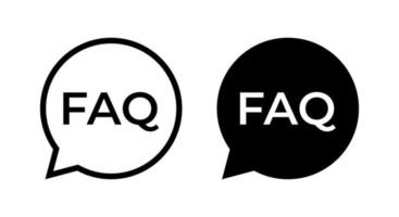 vector de icono de preguntas frecuentes aislado en burbujas de discurso