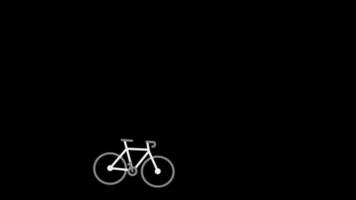 bicicleta animación bicicleta icono pasando pantalla video