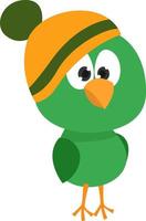 pájaro verde, ilustración, vector sobre fondo blanco.