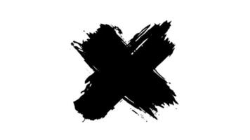Black cross line brush strokes animation footage for video effect elements and overlay. Black ink stroke for lower third copy space and transition effect