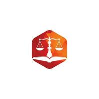 diseño del logotipo de educación jurídica. vector libra y combinación de logotipo de libro abierto.