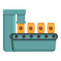 Coffee production package icon, cartoon style vector