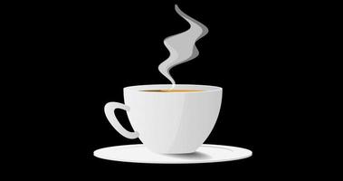 Animated illustration of coffee in a glass puffing smoke video