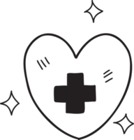 hand gezeichnetes herz und pluszeichenillustration png