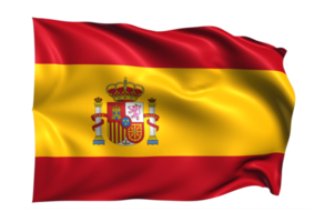 Spanje golvend vlag realistisch transparant achtergrond png