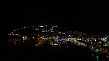 new year celebration fireworks view with aerial drone video